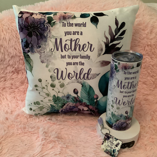 Pillow, Tumbler & Key Chain Bundle