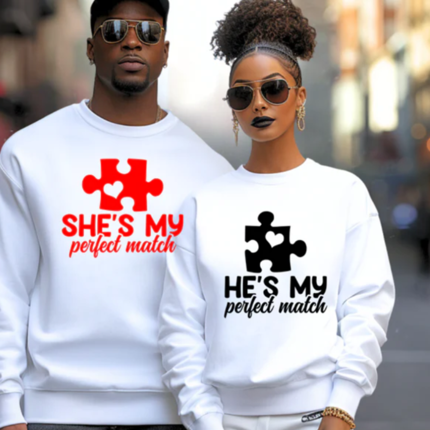 T-shirt: She's My perfect Match OR He's My perfect match