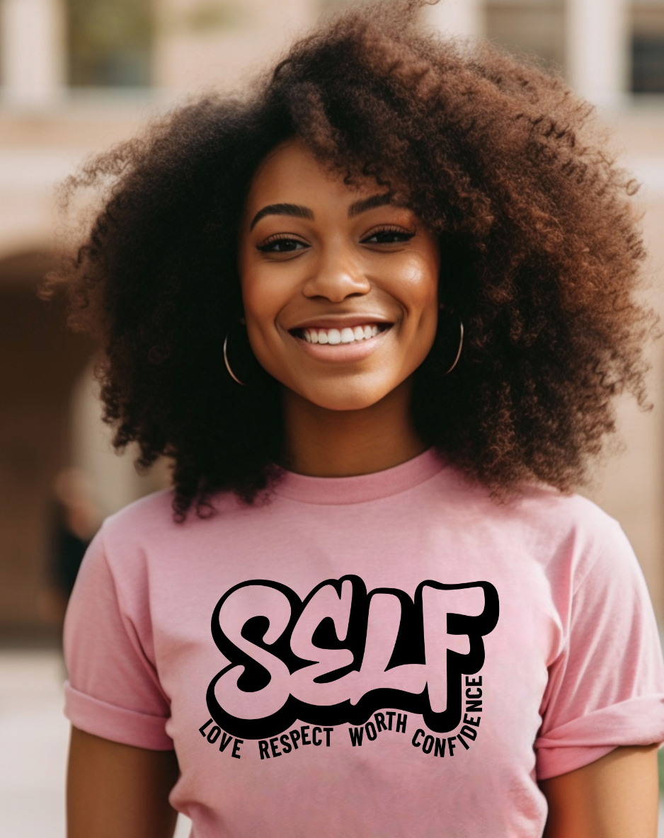 T-shirt: SELF (descriptive words)